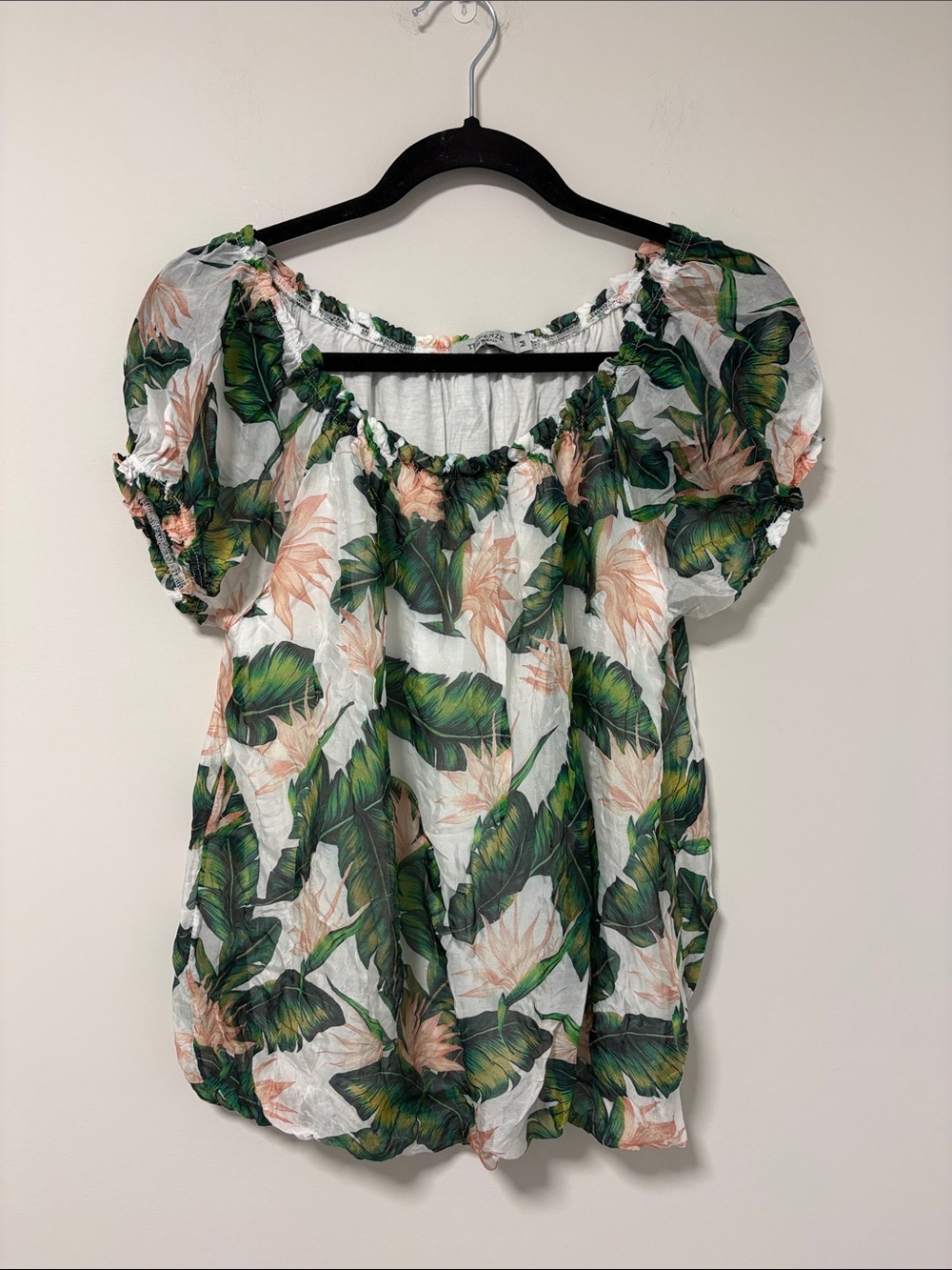 Silk and viscose bubble top
